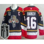 Men's Florida Panthers #16 Aleksander Barkov Navy 2025 Stanley Cup Final Authentic Jersey
