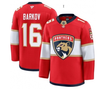Men's Florida Panthers #16 Aleksander Barkov Red 2025 Premium Stitched Hockey Jersey