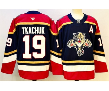 Men's Florida Panthers #19 Matthew Tkachuk Black 2024-25 Home With A Patch Stitched Hockey Jersey