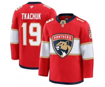 Men's Florida Panthers #19 Matthew Tkachuk Red 2025 Premium Stitched Hockey Jersey