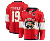 Men's Florida Panthers #19 Matthew Tkachuk Red 2025 Stanley Cup Final Home Stitched Hockey Jersey
