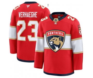 Men's Florida Panthers #23 Carter Verhaeghe Red 2025 Premium Stitched Hockey Jersey