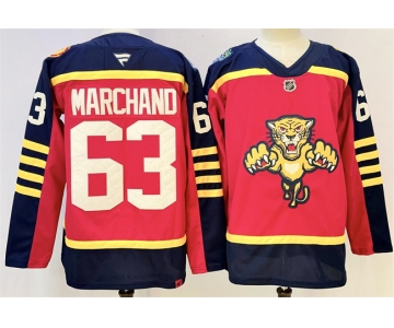 Men's Florida Panthers #63 Brad Marchand Red 2026-2026 Winter Classic Stitched Hockey Jersey