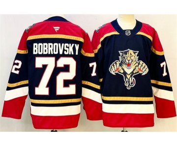 Men's Florida Panthers #72 Sergei Bobrovsky Black 2024-25 Home Stitched Hockey Jersey