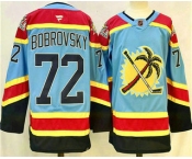 Men's Florida Panthers #72 Sergei Bobrovsky Blue 2024 Reverse Retro Stitched Jersey