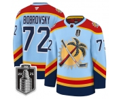 Men's Florida Panthers #72 Sergei Bobrovsky Blue 2025 Stanley Cup Final Premium Stitched NHL Hockey Jersey