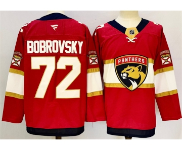Men's Florida Panthers #72 Sergei Bobrovsky Red 2024-25 Home Stitched Hockey Jersey