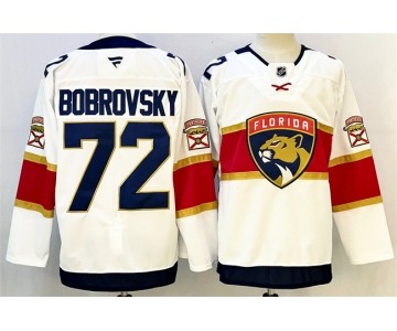 Men's Florida Panthers #72 Sergei Bobrovsky White 2024-25 Home Stitched Hockey Jersey