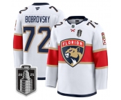 Men's Florida Panthers #72 Sergei Bobrovsky White 2025 Stanley Cup Final Premium Stitched NHL Hockey Jersey