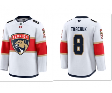 Men's Florida Panthers #8 Brady Tkachuk White Stitched Hockey away jersey