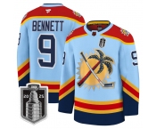 Men's Florida Panthers #9 Sam Bennett Blue 2025 Stanley Cup Final Premium Stitched NHL Hockey Jersey