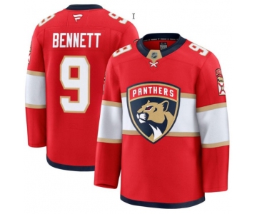 Men's Florida Panthers #9 Sam Bennett Red 2025 Premium Stitched Hockey Jersey