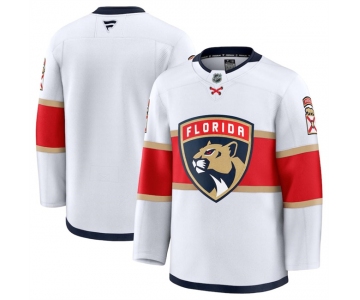 Men's Florida Panthers Blank White 2024-25 Away Stitched Hockey Jersey