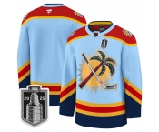 Men's Florida Panthers Team Blue 2025 Stanley Cup Final Premium Stitched NHL Hockey Jersey