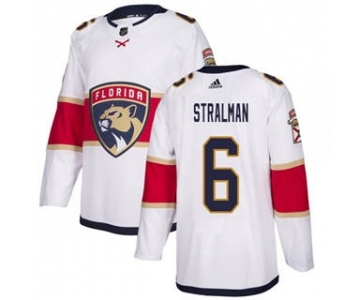 Men's Panthers #6 Anton Stralman White Road Authentic Stitched Hockey Jersey