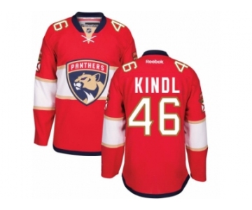 Men's Reebok Florida Panthers #46 Jakub Kindl Authentic Red Home NHL New Jersey