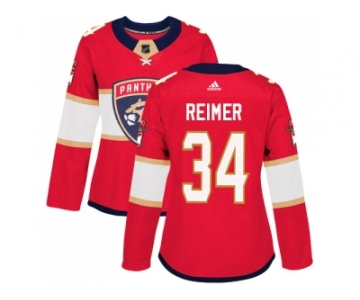Women Adidas Florida Panthers #34 James Reimer Red Home Authentic Stitched NHL Jerse
