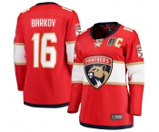 Women's Florida Panthers #16 Aleksander Barkov Red 2025 Stanley Cup Final Home Stitched Hockey Jersey