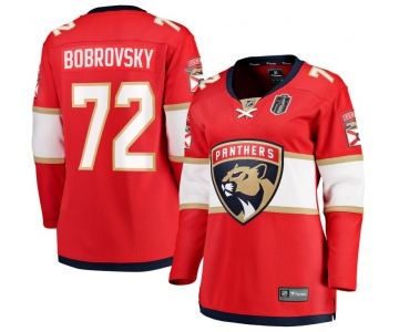 Women's Florida Panthers #72 Sergei Bobrovsky Red 2025 Stanley Cup Final Home Stitched Hockey Jersey