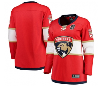 Women's Florida Panthers Blank Red 2025 Stanley Cup Final Home Stitched Hockey Jersey
