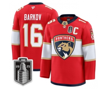 Youth Florida Panthers #16 Aleksander Barkov White 2025 Stanley Cup Final Premium Stitched NHL Hockey Jersey