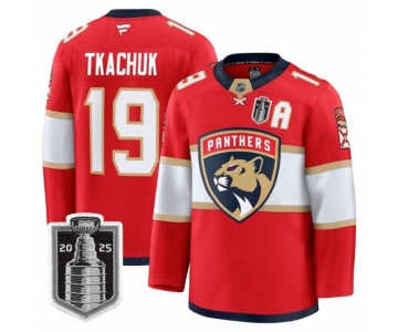 Youth Florida Panthers #19 Matthew Tkachuk White 2025 Stanley Cup Final Premium Stitched NHL Hockey Jersey