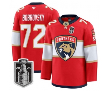 Youth Florida Panthers #72 Sergei Bobrovsky White 2025 Stanley Cup Final Premium Stitched NHL Hockey Jersey