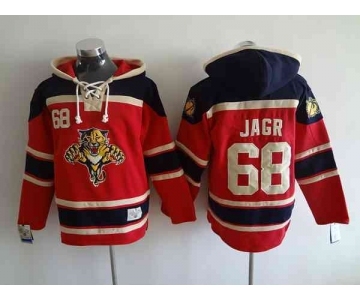 nhl jerseys florida panthers #68 jagr red-blue[pullover hooded sweatshirt]