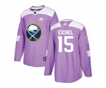 Men Adidas Buffalo Sabres #15 Jack Eichel Purple Authentic Fights Cancer Stitched NHL Jersey