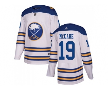 Men Adidas Buffalo Sabres #19 Jake McCabe White Authentic 2018 Winter Classic Stitched NHL Jersey