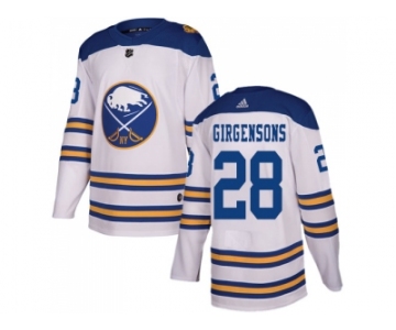 Men Adidas Buffalo Sabres #28 Zemgus Girgensons White Authentic 2018 Winter Classic Stitched NHL Jersey