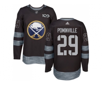 Men Adidas Buffalo Sabres #29 Jason Pominville Black 1917-2017 100th Anniversary Stitched NHL Jersey