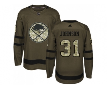 Men Adidas Buffalo Sabres #31 Chad Johnson Green Salute to Service Stitched NHL Jersey