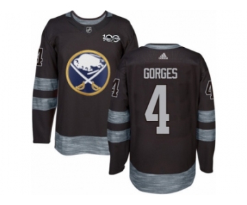 Men's Adidas Buffalo Sabres #4 Josh Gorges Authentic Black 1917-2017 100th Anniversary NHL Jersey