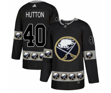 Men's Adidas Buffalo Sabres #40 Carter Hutton Authentic Black Team Logo Fashion NHL Jersey