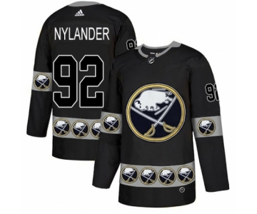 Men's Adidas Buffalo Sabres #92 Alexander Nylander Authentic Black Team Logo Fashion NHL Jersey