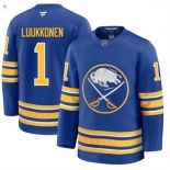 Men's Buffalo Sabres #1 Ukko-Pekka Luukkonen Blue Stitched Hockey Jersey Men's Buffalo Sabres #1 Ukko-Pekka Luukkonen Blue Stitched Hockey Jersey