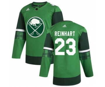 Men's Buffalo Sabres #23 Sam Reinhart 2020 St. Patrick's Day Stitched Hockey Jersey Green