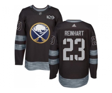 Men's Buffalo Sabres #23 Sam Reinhart Black 1917-2017 100th Anniversary Stitched NHL Jersey