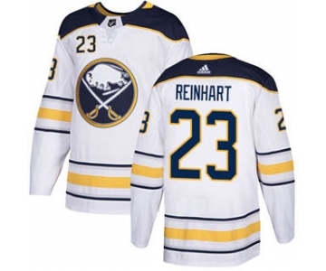 Men's Buffalo Sabres #23 Sam Reinhart White Road Stitched Hockey Jersey