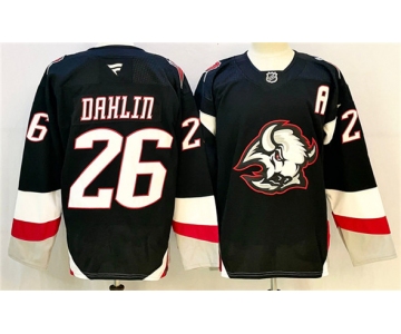 Men's Buffalo Sabres #26 Rasmus Dahlin Black 2024-25 Alternate With A Patch Stitched Jersey