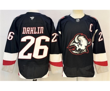 Men's Buffalo Sabres #26 Rasmus Dahlin Black 2024-25 Alternate With C Patch Stitched Jersey