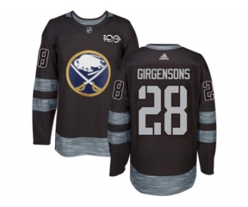Men's Buffalo Sabres #28 Zemgus Girgensons Black 1917-2017 100th Anniversary Stitched NHL Jersey