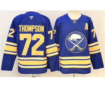 Men's Buffalo Sabres #72 Tage Thompson Blue 2024-25 With A Patch Stitched Jersey