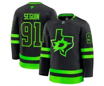 Men's Dallas Stars #91 Tyler Seguin Black 2024-25 Alternate Stitched Hockey Jersey