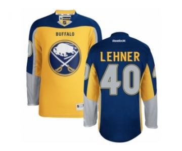 Men's Reebok Buffalo Sabres #40 Robin Lehner Authentic Gold New Third NHL Jersey