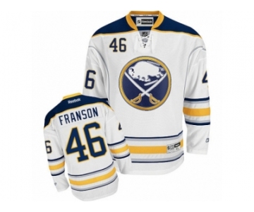 Men's Reebok Buffalo Sabres #46 Cody Franson Authentic White Away NHL Jersey