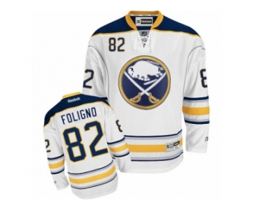 Men's Reebok Buffalo Sabres #82 Marcus Foligno Authentic White Away NHL Jersey