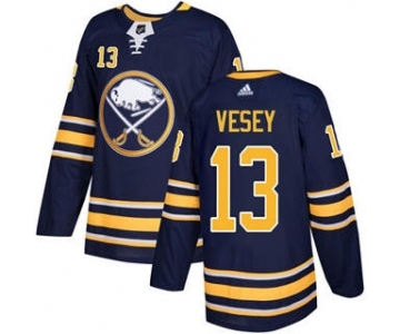 Men's Sabres #13 Jimmy Vesey Navy Blue Home Authentic Stitched Hockey Jersey