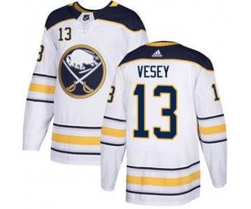 Men's Sabres #13 Jimmy Vesey White Road Authentic Stitched Hockey Jersey
